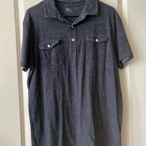 GAP Men’s Dark Navy Short-Sleeve Polo with Chest Pockets